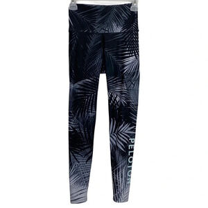 Peloton x WITH Noir Palms Leggings Womens Small High Rise Waist Black Tropical